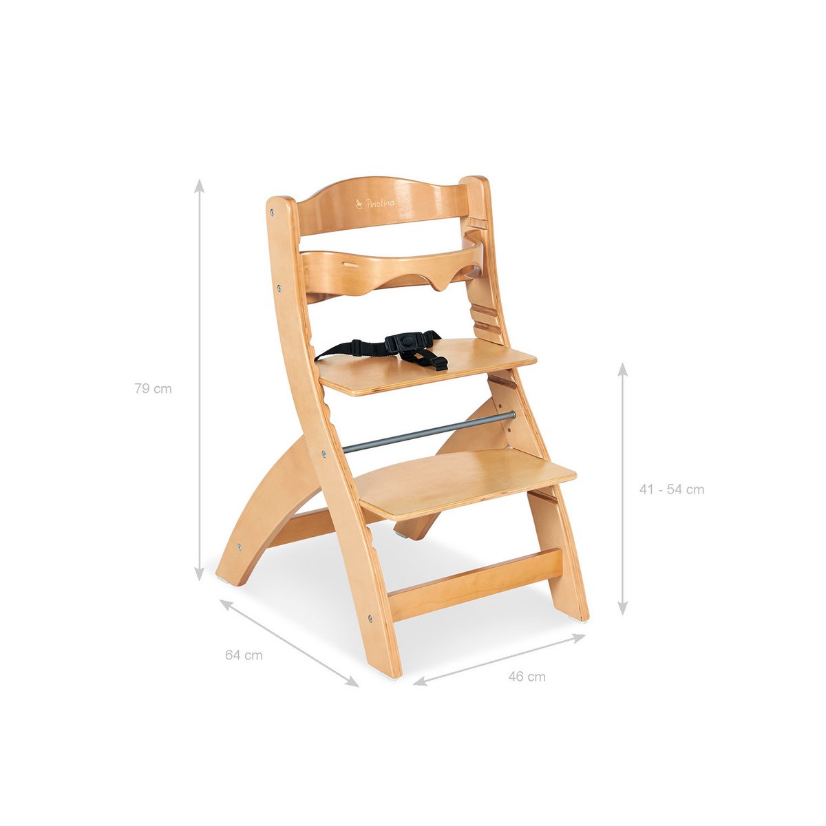 Pinolino | Stufenstuhl 'Thilo', klar lackiert