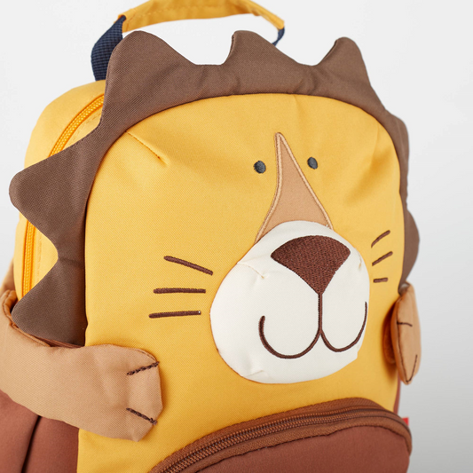Kinderrucksack Löwe von Sigikid, orange-braun mit Löwenmähne und gesticktem Gesicht, geeignet für Kleinkinder