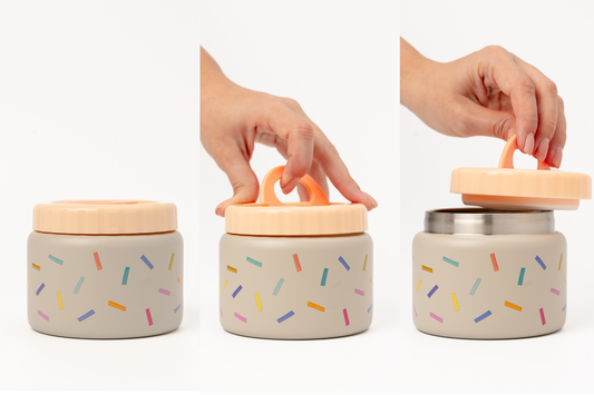 The Cotton Cloud | Thermo-Lebensmittelbehälter | Edelstahl |Wild Child | 350 ml | orange/beige