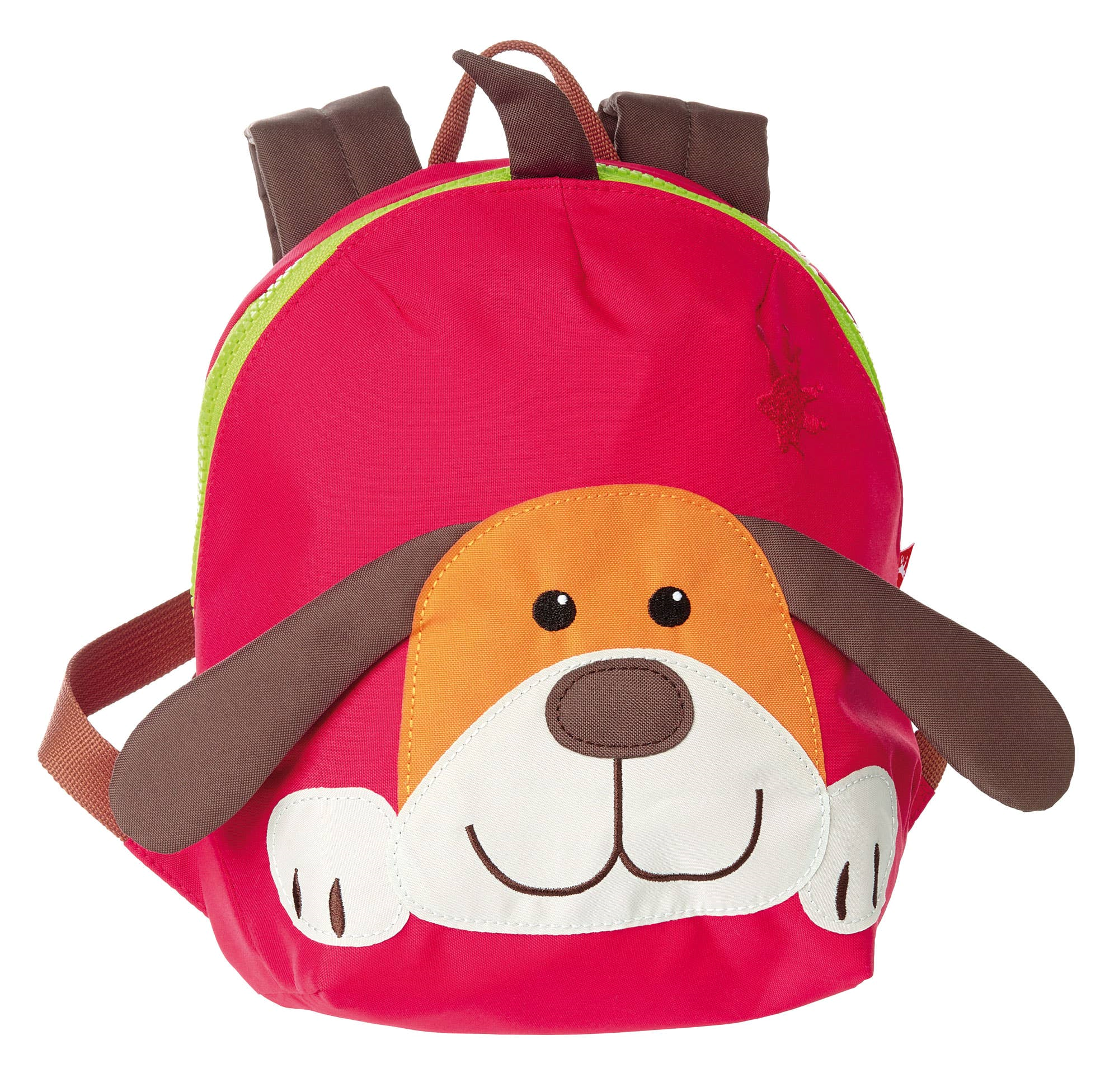 Mini Rucksack Hund von Sigikid in Rot und Braun, mit Hundemotiv und bequemen Schulterriemen, 3 Liter Volumen