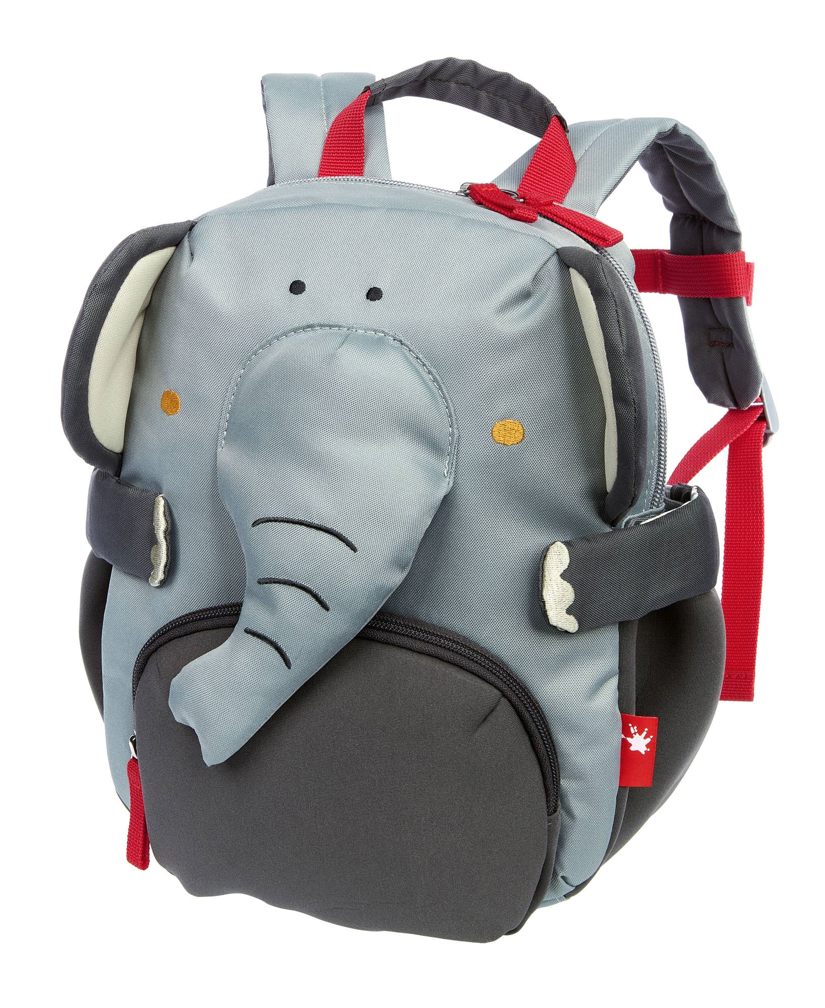 Kinderrucksack Elefant von Sigikid, grau mit Rüssel und Ohren, aus weichem Material, 5 Liter Volumen