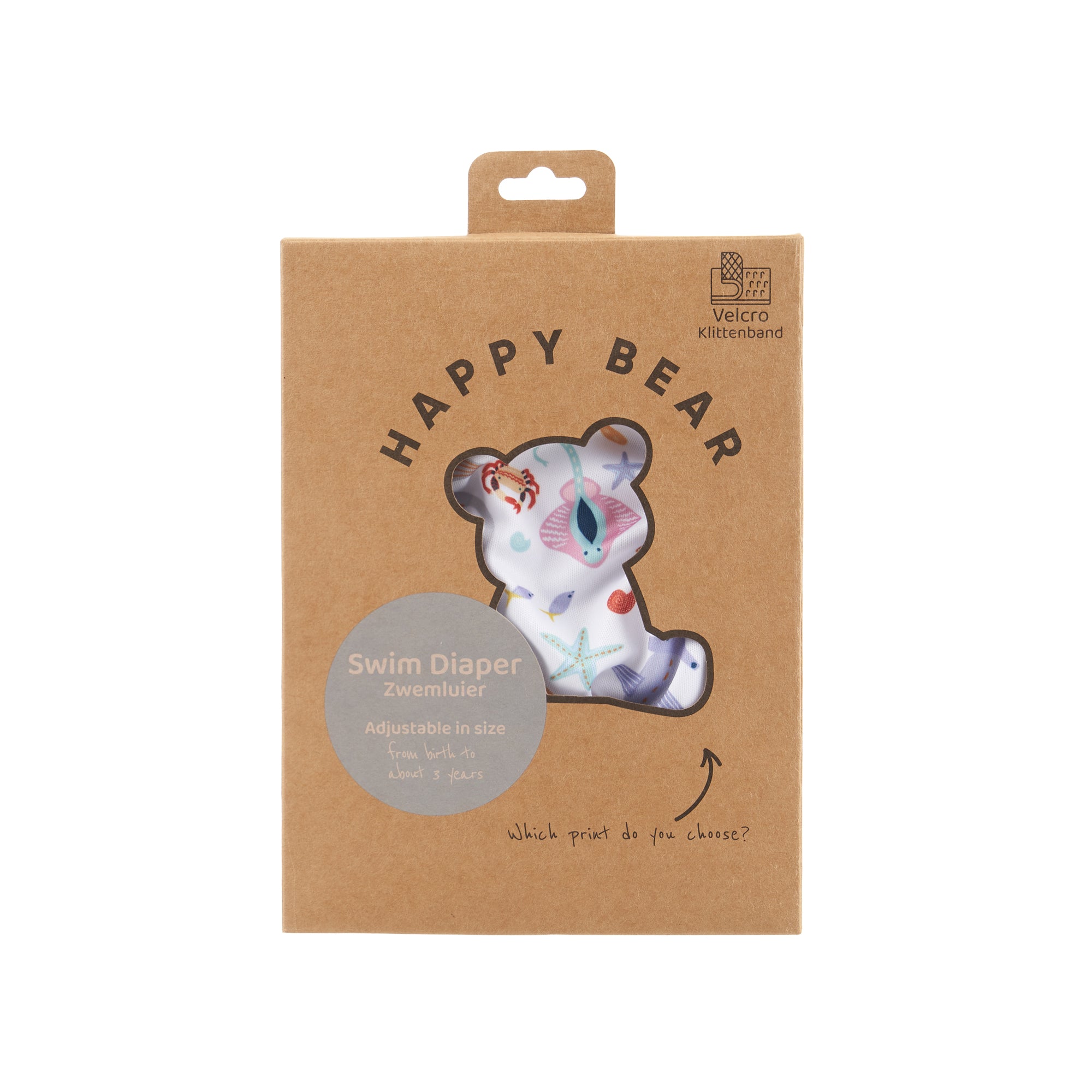Happy Bear | Schwimmwindel Marina mit Klettverschluss und Druckknöpfen. Farbe: weiß/orange/hellblau