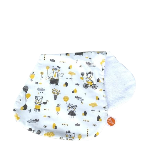 Millemarille | Spucktuch Hipster Friends. Farbe: weiß/gelb/schwarz