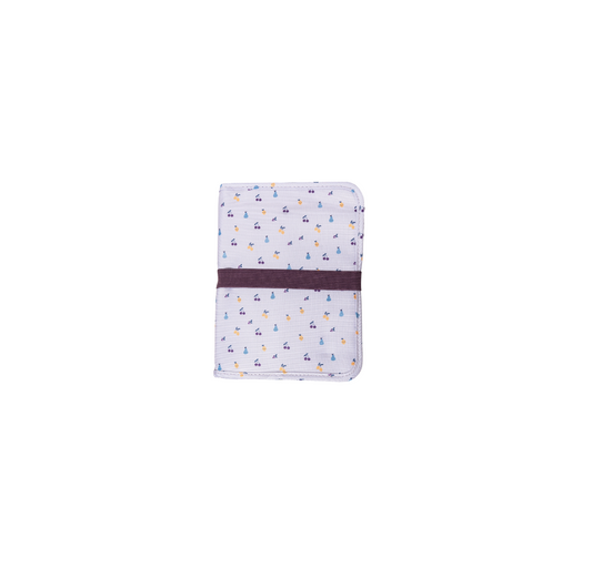 The Cotton Cloud | Windel-Clutch Tasche Fruity. Farbe: grau/lila/gold