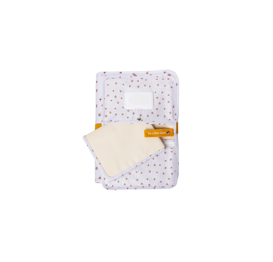 The Cotton Cloud | Windel-Clutch Tasche Rainbow. Farbe: grau/gold/blau