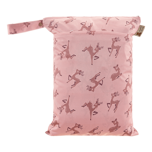 Happy Bear | Baby-Set Rosa - Rehkitz: Schwimmwindel, Mulltuch & Wetbag im Vorteilsbundle,Farbe: Rosa / Rosagold