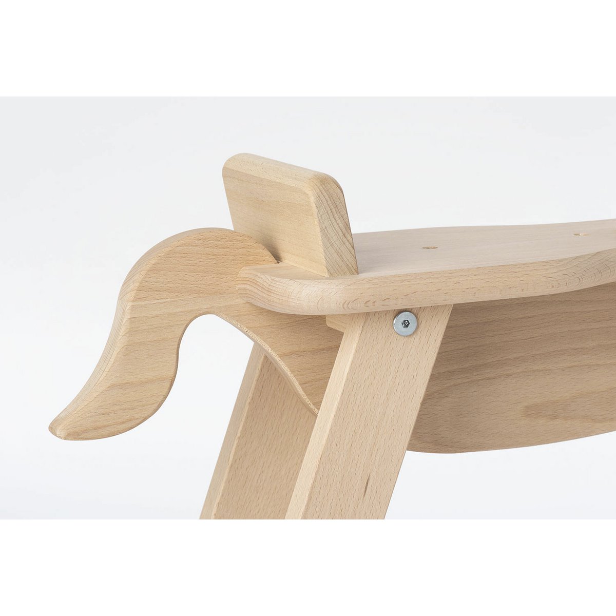 Schaukelpferd 'Pinolino' aus Holz mit Sicherheitsring, naturfarben, ideal für kleine Kinder ab 1 Jahr mit Pferdeschwanz