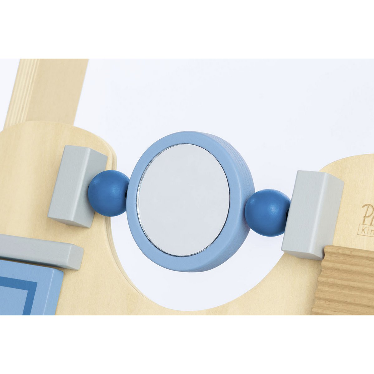 Spiegel ,Activity Walker 'Titus' in Blau, Holzspielzeug mit interaktiven Elementen, unterstützt das Laufenlernen