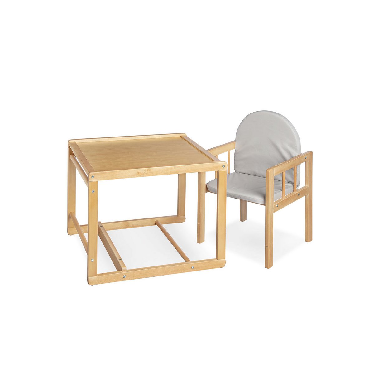 Kombi-Hochstuhl 'Lene', klar lackiertes Holz, wandelbar von Hochstuhl zu Stuhl und Tisch, für Babys und Kleinkinder