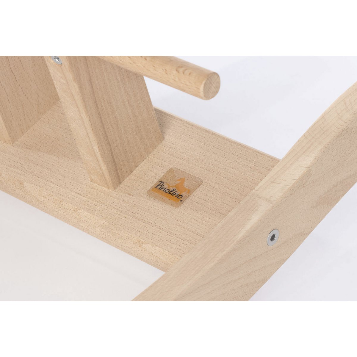 Schaukelpferd 'Pinolino' aus Holz mit Sicherheitsring, naturfarben, ideal für kleine Kinder ab 1 Jahr.Sichere Verschraubung von Pinolino 