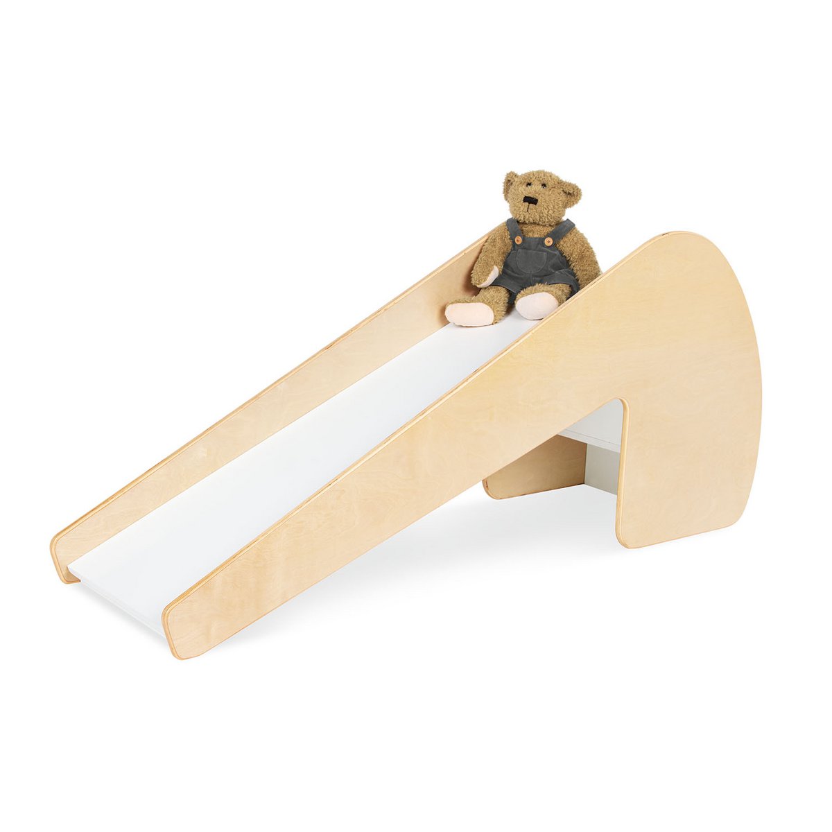 Indoor-Rutsche 'Lotta' aus Holz, natur/weiß lackiert, mit glatten Kanten, für Kinder ab 2 Jahren