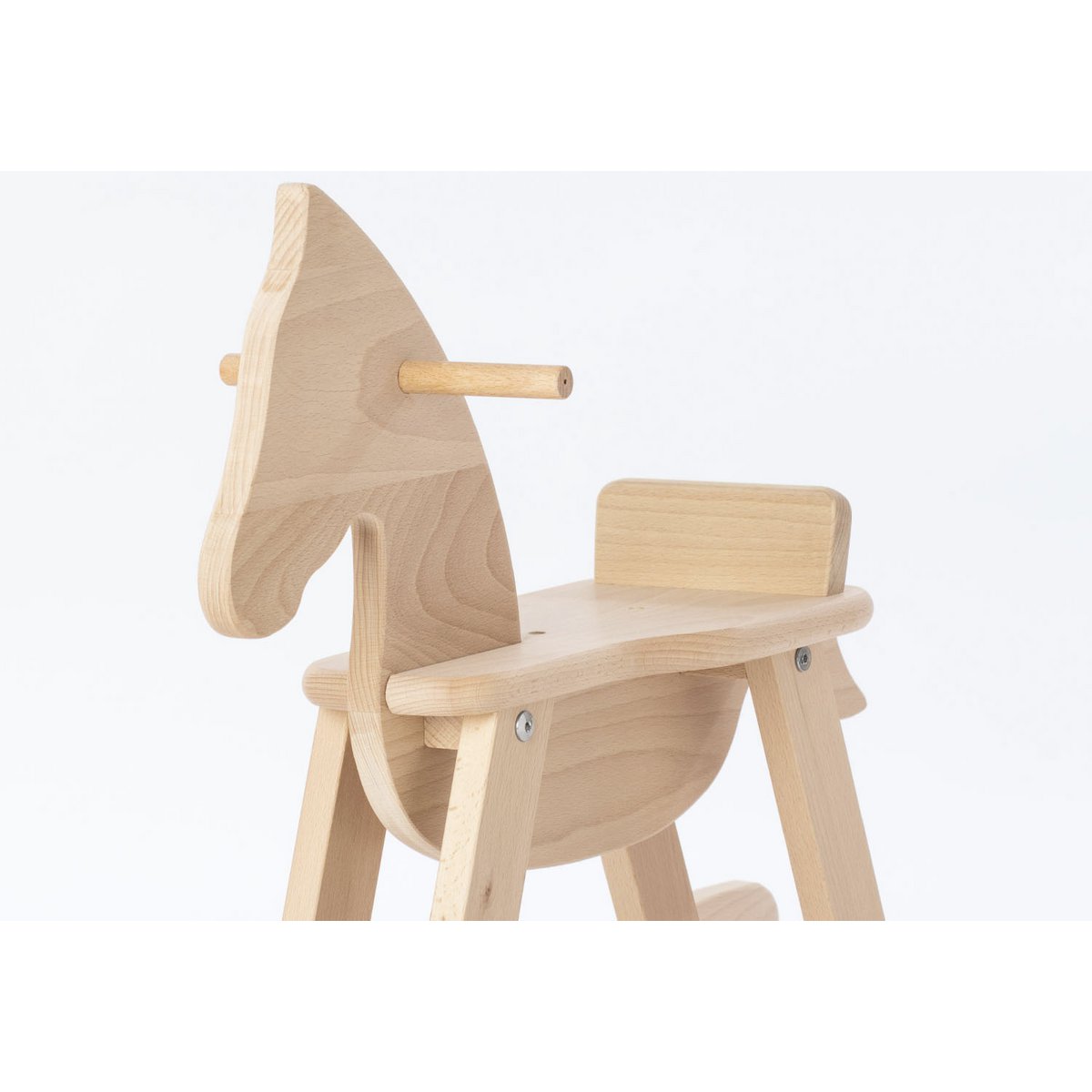 Schaukelpferd 'Pinolino' aus Holz mit und ohne Sicherheitsring, abgerundete Kanten ,naturfarben, ideal für kleine Kinder ab 1 Jahr.