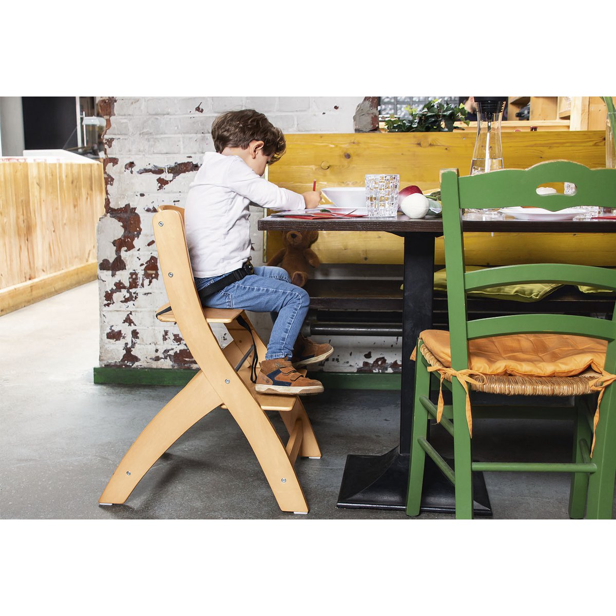 Pinolino | Stufenstuhl 'Thilo', klar lackiert