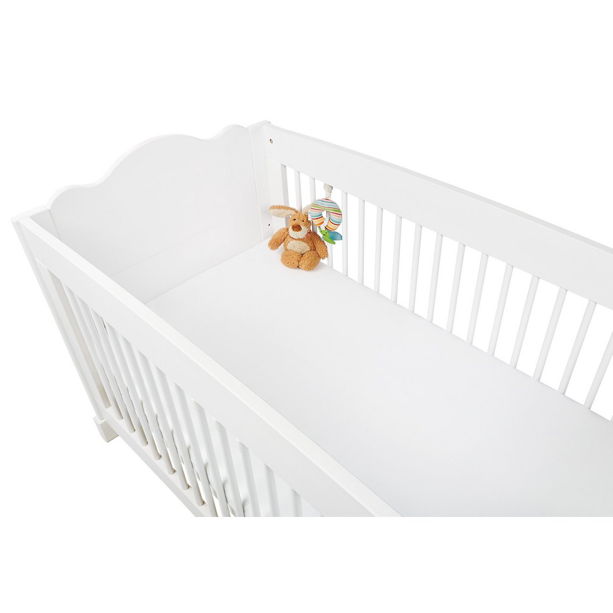 Spannbettlaken für Kinderbetten, aus weichem Jersey in Weiß, passend für Matratzen bis 140 x 70 cm