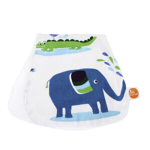 Millemarille | Spucktuch Juicy Jungle. Farbe: weiß/blau/grün