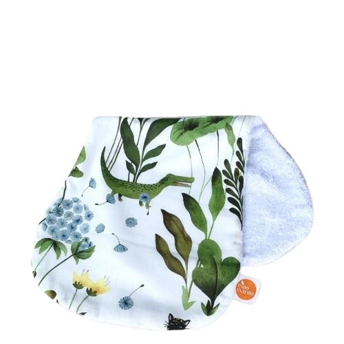 Millemarille | Spucktuch Magic Garden. Farbe: weiß/grün/blau/gelb